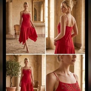 NWT Positive Attitude Red Asymmetrical Dress Size P8